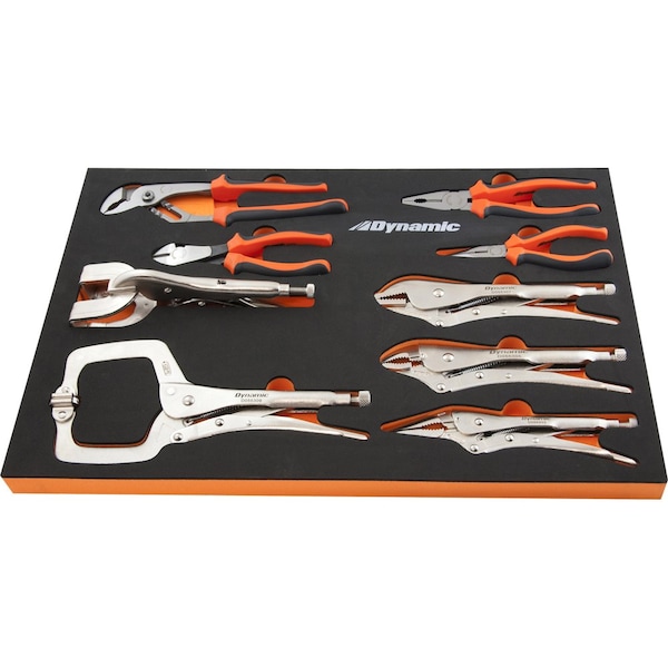 Tools 10 Piece Pliers Tool Set With Foam Tool Organizer
